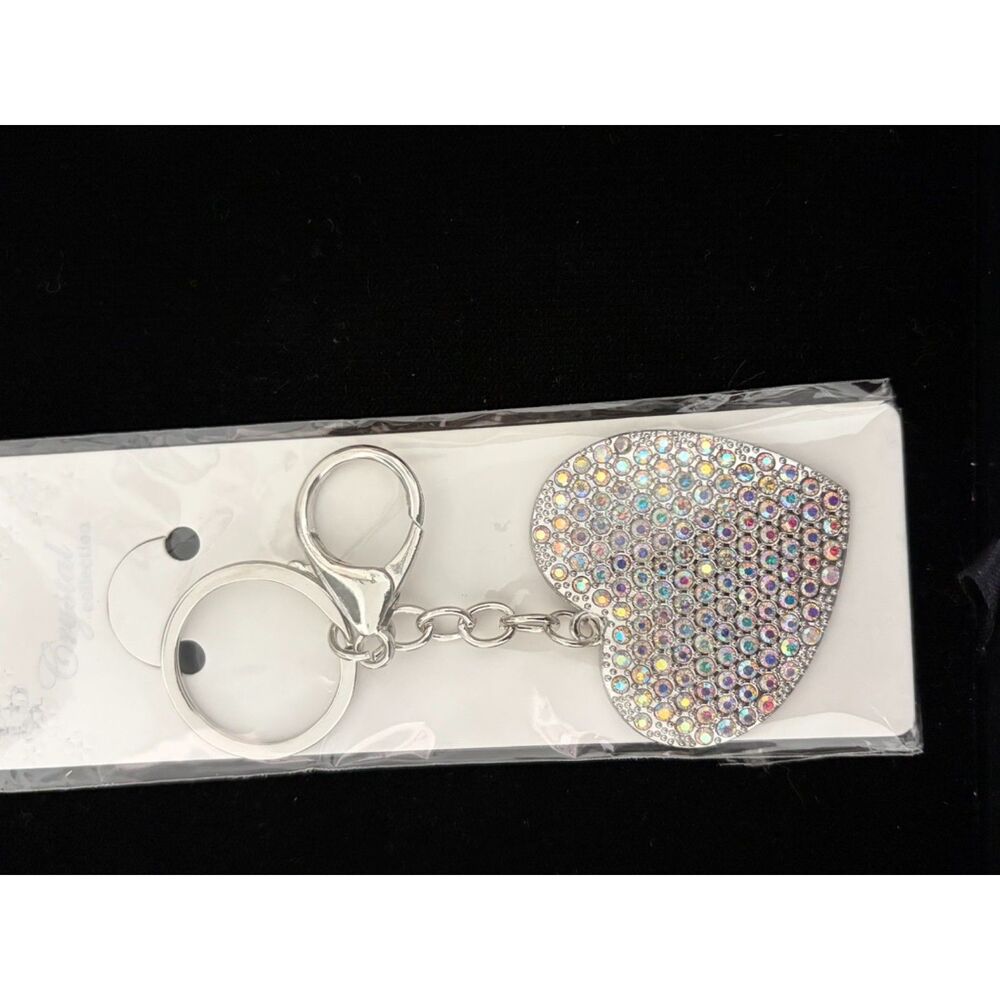 Crystal collection Rhinestone heart keychain new
